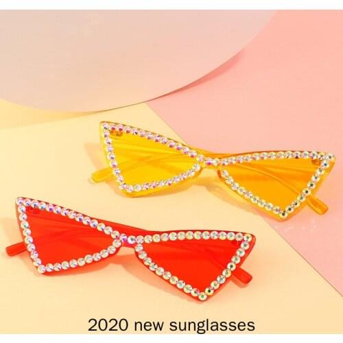 Oversized Colorful Diamond Sunglasses Women Luxury Fashion One Piece Square Sunglasses Gradient Vintage Butterfly Glasses UV NX
