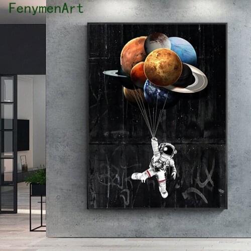 Space Astronaut Decorative Painting Spaceman Art Wall Posters And Prints Modern Pictures For Living Room Bedroom Home Decoration