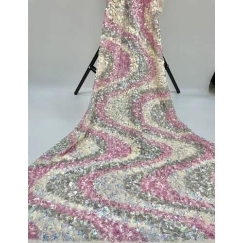French Sequins Tulle Lace Fabric Hot Sale Nigerian Mesh Lace Fabrics 5 Yards SYJ-4188813 African Lace Fabric For Women Wedding