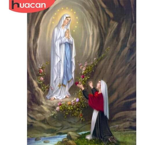 HUACAN Full Square/Round 5d Diamond Painting Religious DIY Diamond Embroidery Portrait Mosaic Pictures Home Decor Craft Kit