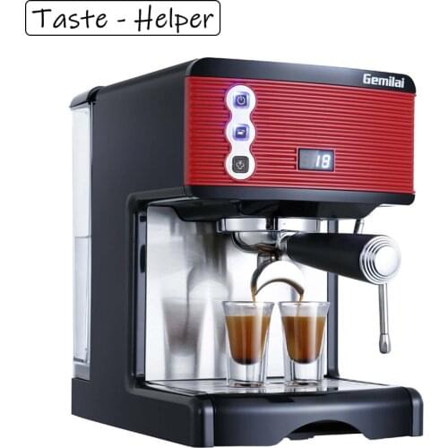 Espresso Coffee Machine Semiautomatic Coffee Maker with Steam Milk Foam System, 220V 15Bar 1.7L Cappuccino Machine, Time Display