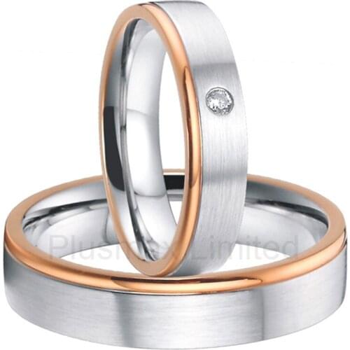 China Manufacturer high quality rose gold color custom titanium jewelry wedding rings men and women