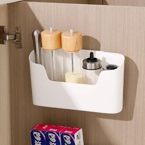 Bathroom Cosmetics Shower Gel Storage Box Cabinet Door Seasoning Storage Box Countertop Finishing Box 26.8*8.3*15cm