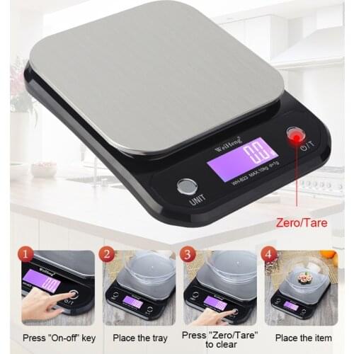 Rechargable Kitchen Scale 3kg/5kg/10kg 0.1g/1g LCD Digital Scales Stainless Steel Weighing Food Scale Cooking Tools Balance