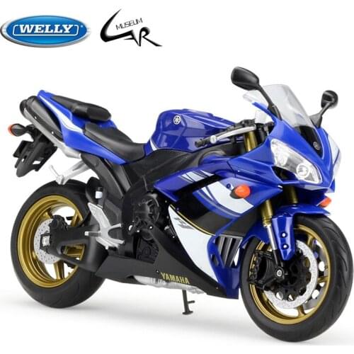 WELLY 1:10 Model Car Simulation Alloy Metal Toy Motorcycle Childrens Toy Gift Collection Model Toy YAMAHA YZF-R1
