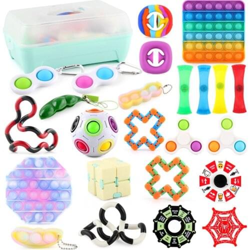 Fidget Toys Pack Set Bubble Antistress For Hands Relief Anti Stress Ball Toy Sit Squishy Sensory Simple Dimple For Kids Adults