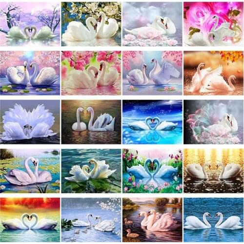 Diamond Painting Swan Lake Jewel Cross Stitch Kit Set Mosaic Painting Wall Decor Diy 5D Full Drills Paint Diamond Embroidery