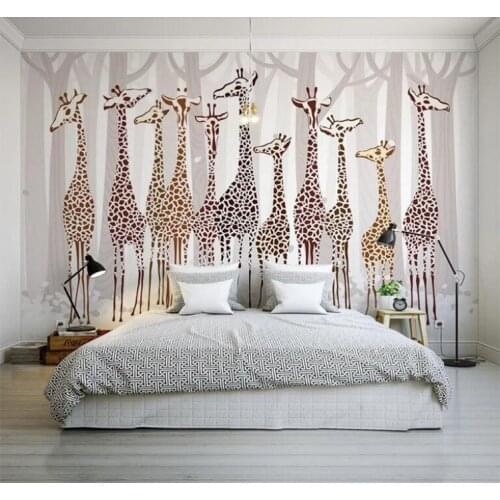 Custom 3d photo wall paper Nostalgia giraffe 3d mural designs Living room TV backdrop bedroom 3d photo wallpaper