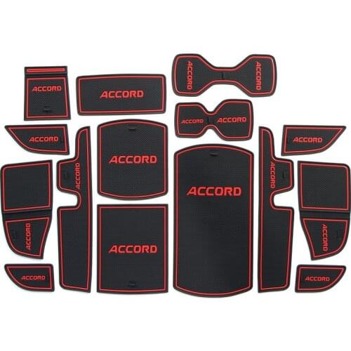 Door Slot Pad Mat 3D Rubber Mat Interior Cup Cushion Groove Mat Lnterior Anti Slip For Honda Accord 10th 2018 2019 Car Styling