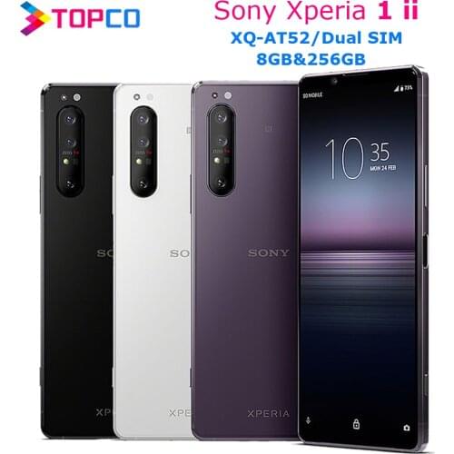 Sony Xperia 1 II 1ii 5G XQ-AT52 Dual Sim 6.5" 8GB RAM 256GB ROM Snapdragon 865 Octa Core NFC Quad Cameras Original Cell Phone