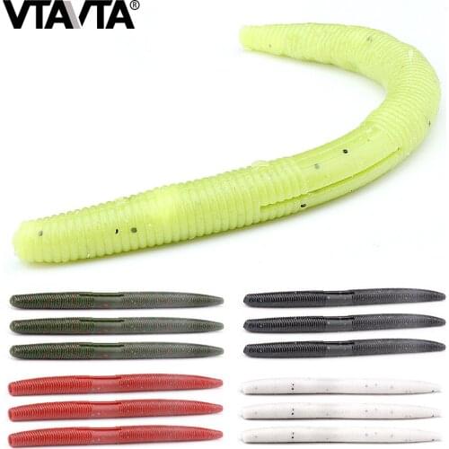 VTAVTA 8pcs/Pack Fennel Worms Artificial Bait Soft Lure 101mm/127mm Silicone Bait For Pike Wobblers Crankbaits Fishing Lures