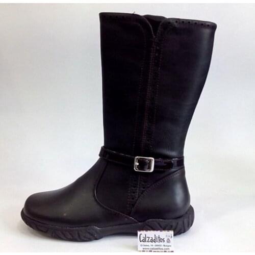D 'baby high collection chocolate brown leather high boots with zippers