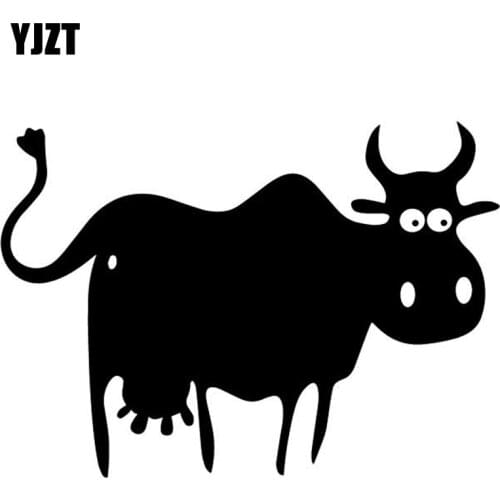 YJZT 16.3CM*11.6CM Cow Pattern Vinyl Decal Body Of Car Decorate Car Stickers Black/Silver C4-2584