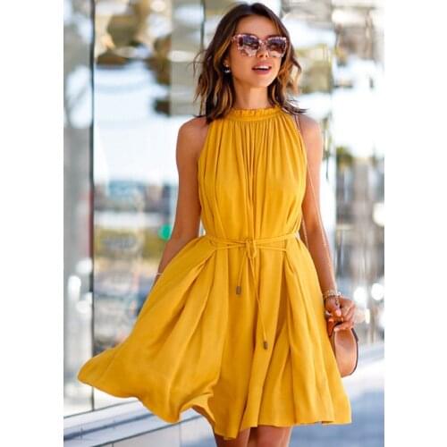 Однотонные летние платья YSHUNIJ China At AliExpress