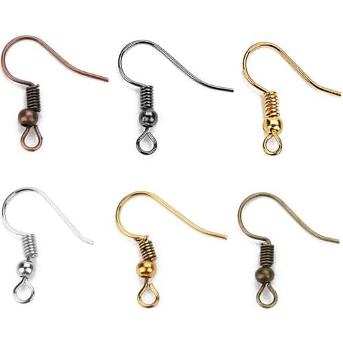 100pcs/lot Ear Hook DIY Earring Findings Earrings Clasps Hooks Fittings DIY Jewelry Making Accessories Iron Hook Earwire Jewelry