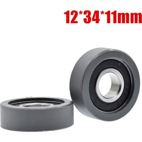 1pcs 12*34*11mm F type wheel 6001RS nylon bearing pulley/rolling wheel/elevator small guide wheel, silent wear resistance