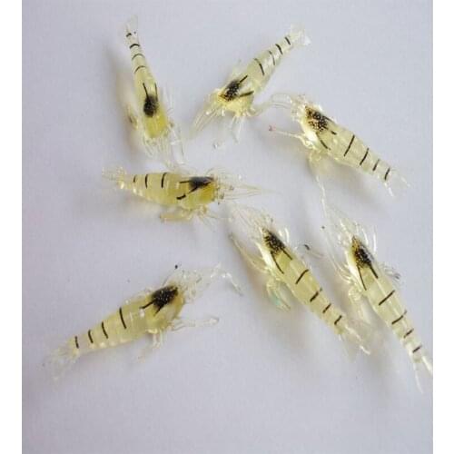 10pcs/lot 4cm Night Luminous Artificial Shrimp Lures Soft Lure Bait with smell for Fishing
