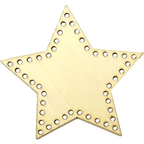 10cs Fashion Design DIY Slices Design Craft Making Festival Wedding Party Decoration Wood Shape With Joles DIY Knitting Base