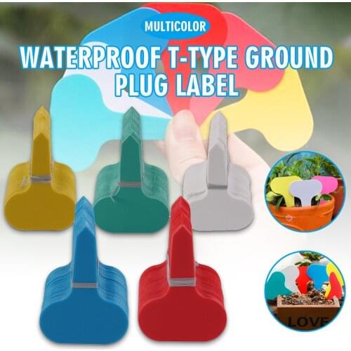 100Pcs T Shaped PVC Plastic Plant Seed Tags Nursery Garden Pot Marker Labels Plant Classification Sorting Sign Tag Decorations