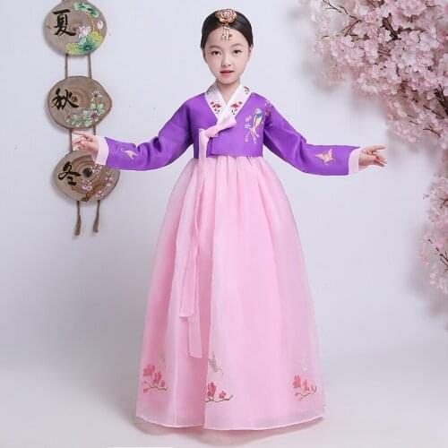 2020 Hanbok Korean National Costume Girls Kids Korean Traditional Dress Cosplay Korean Hanbok Performance Clothing Hanbok 10729