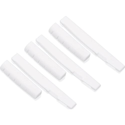 3 Set (6Pcs) Guitar Nut And Acoustic Bridge Saddle Made Of Bone For 6 Strings Classical Guitar
