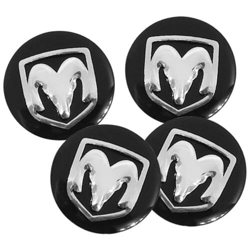 5 Pcs 14mm Aluminum Car Emblem Key Sticker Accessories For Dodge Caliber Ram 1500 Caravan Charger Journey