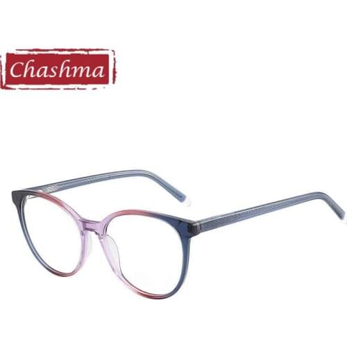 Chashma Gradient Color Round Purple Acetate Girl Blue Eyewear Student Prescription Glasses Frame Women Optical Spectacle