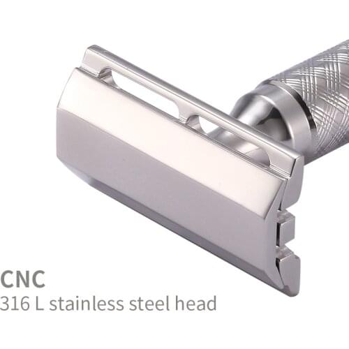 CNC 316L Stainless Steel Double Edge Safety Razor Head Cap Shaver Accessories