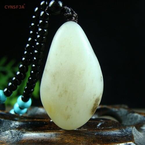 CYNSFJA Real Rare Certified Natural Hetian Seed Jade Amulets Rough Stone Jade Pendant Fine Jewelry High Quality Best Gifts