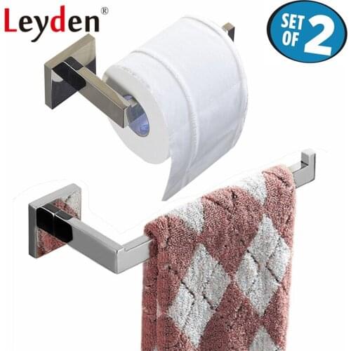 Leyden Toilet Paper Holder Towel Ring 304 Stainless Steel Bathroom Hardware Set of 2 Black/Chrome/Brushed Bathroom Accessories