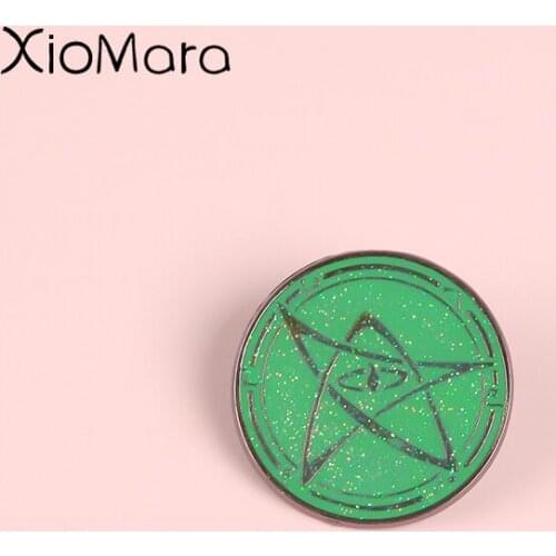Elder Sign Enamel Pin Cthulhu Mythos Horrific Novel Howard Phillips WOW Game Magic Circle Jeans Shirt bag Brooches Enamel Pins