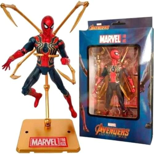 Marvels The Avengers Spider-Man Iron spider Peter Benjamin Parker Figure Model toys Movable joints Doll ornaments Childs gift
