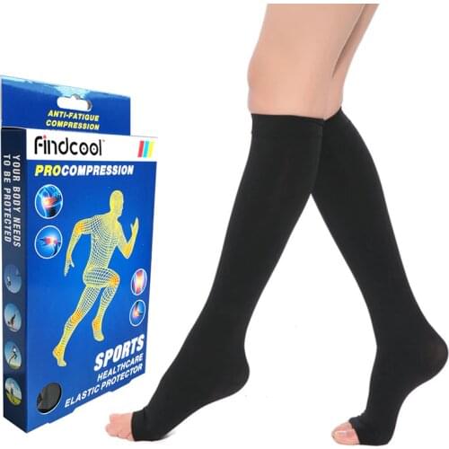 Findcool 15-21mmHg Medical Compression Knee High Socks Leg Support for Varicose Veins