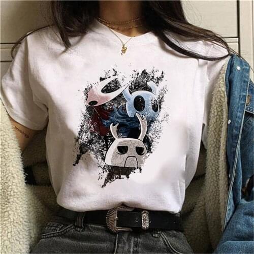 2021 Hollow Knight T Shirt Japanese Anime Cotton Clothes Short Sleeve TShirts Kawaii Aesthetic Clothes Graphic Vintage Tee Shirt