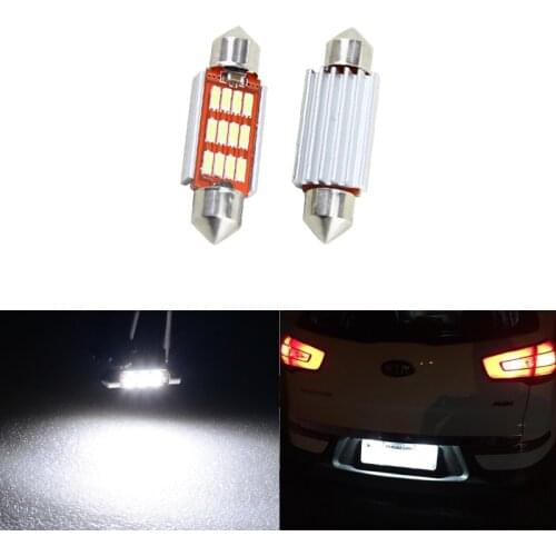Pack 4014-SMD CAN-bus No Error Led Number License Plate Light Bulbs For Kia Sportage 2011-2016 36MM 6418 White Led Lamp