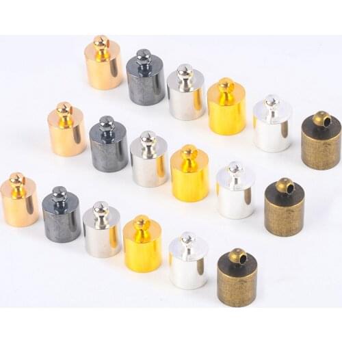 10-50Pcs 3-10mm Leather Cord End Caps Necklace Bracelet Earrings Accessories Tassel Beads Tips Caps For Jewelry Making Supplies