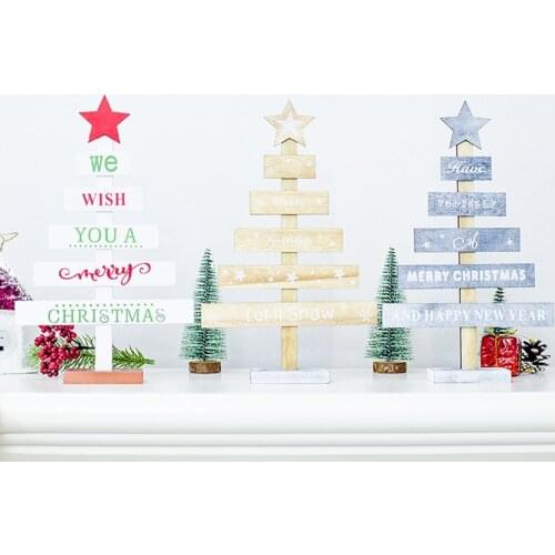 Creative Wooden Ornaments Letters Christmas Decoration Xmas Tree Pendants Home Decor