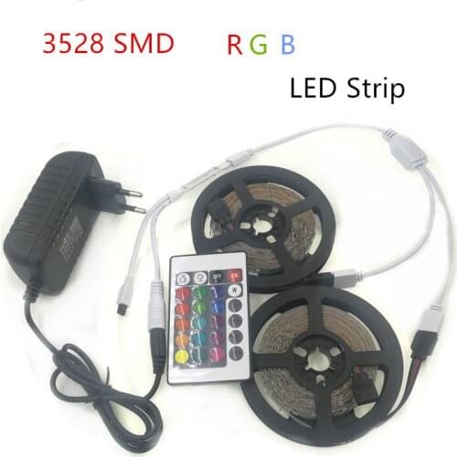 5M10M15M 2835 5050 Led Strip DC12V RGB Flexible Tape Led Ribbon Led Strip Light With IR Remote For Home kitchen Christmas Party