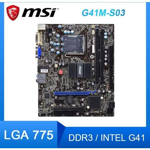 MSI G41M-S03 motherboard LGA 775 Intel G41 DDR3 8GB SATA II Micro ATX used Desktop Motherboard