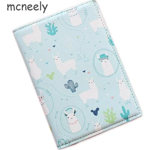 Mcneely Ladies Leather Passport Cover Wallet Women Travel Passport Holder Bag Business Card Holder Purse Retro Card Case New