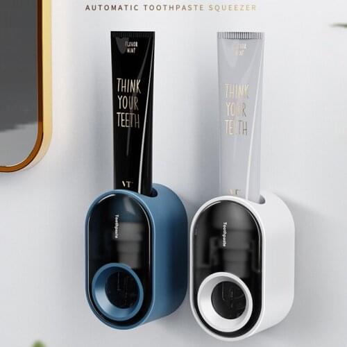 Wall Mount Automatic Toothpaste Dispenser Dust-proof Toothbrush Holder Wall Mount Storage Rack Bathroom Accessories Cocina