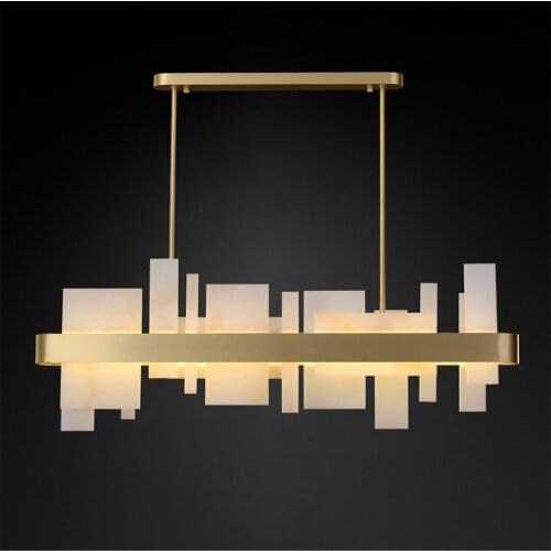 ZuuuVny New Modern Chandelier Gold Lamp AC110V 220V Long Dining Room Living Room Decoration Led Chandelier Lighting