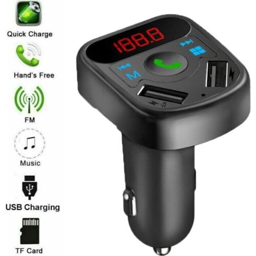 2020 New Car Bluetooth Cigar Plug FM Transmitter MP3 Player Radio Adapter Kit USB Charger