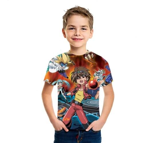 Bakugan New Vestroi a Anime 2021 New Fashion 3D Printed T-Shirt Childrens Casual Street Short Sleeve Harajuku Hip Hop Top