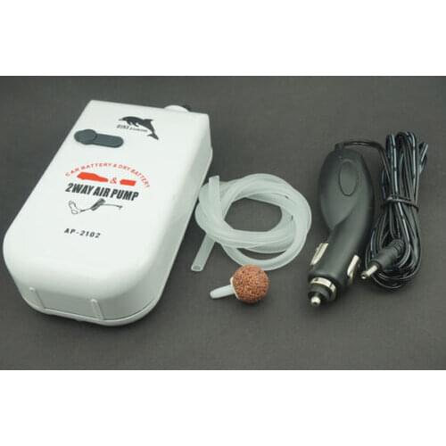 New 5W Portable Aquarium Fish Aerator Fishing Air Oxygen Pump With Car Charger