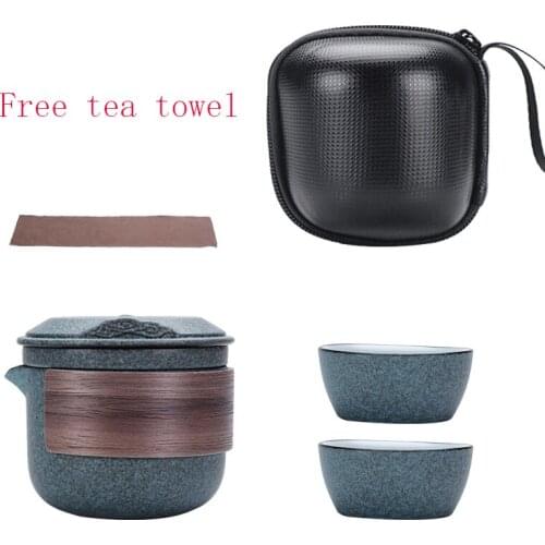 Outdoor travel kung fu ceramic teapot gaiwan tea cup porcelain gaiwan tea sets portable travel tea sets drinkware free shipping