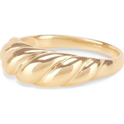 Sale Trendy Style Stainless Steel Gold Plated Ring Link Chain Ring Set Twisted Geometric Ring For Women For Party