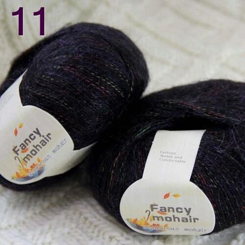 Sale New Soft 2Skeins50g Wrap Shawls Hand Knitting Wool Yarn Womens Cashmere Shawls and Wraps 11 Rainbow Black