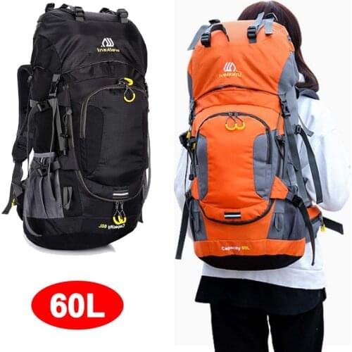 60L Camping Backpack Travel Bag Climbing Men Women Hiking Trekking Bag With Rain Cover Outdoor Camping Bag Backpack Men XA116A
