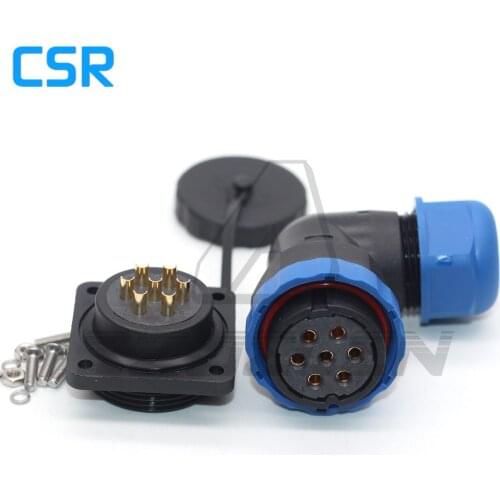 SD28 waterproof connector 2 3 4 5 6 7 9 10 12 14 16 19 22 24 26 pin IP68 female plug male socket Square panel mounting IP68